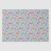 かわいいバードブルーロビン冬のクリスマスパターン 薄葉紙 (正面)