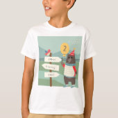 かわいいバードベアーマイルストーンマウンテンエイジ誕生日 Tシャツ (正面)