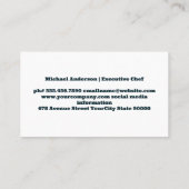 かわいいバードマスコット | フライドチキンレストラン 名刺 (裏面)