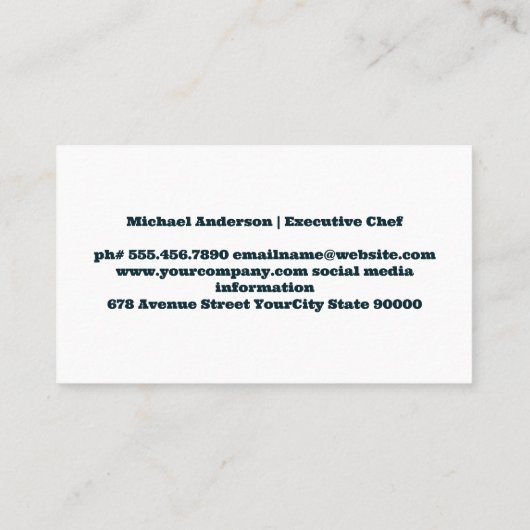 かわいいバードマスコット | フライドチキンレストラン 名刺 (裏面)