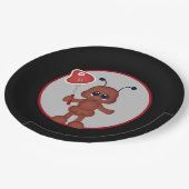 かわいいバーベキューステーキアリパーティー ペーパープレート (アングル)