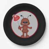 かわいいバーベキューステーキアリパーティー ペーパープレート (正面)