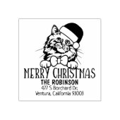 かわいいバーマンキャット差出人住所クリスマス ラバースタンプ (インプリント)