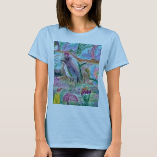 かわいいバーンアウトTとカラフルアート Tシャツ (正面)