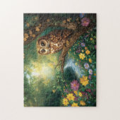 かわいいバーンフクロウに魅了された森林アート ジグソーパズル (縦)