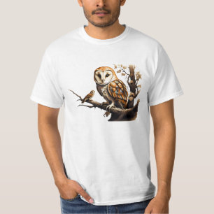 かわいいバーンフクロウTシャツ&ベビー Tシャツ
