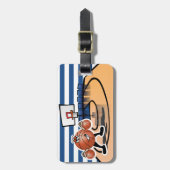 かわいいバ間抜けスケットボールキャラクター ラゲッジタグ (正面縦)