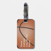 かわいいバ間抜けスケットボールキャラクター ラゲッジタグ (裏面縦)
