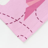 かわいいバ飛んでいるンタイン飛行機赤ピンクハート フリースブランケット (角)