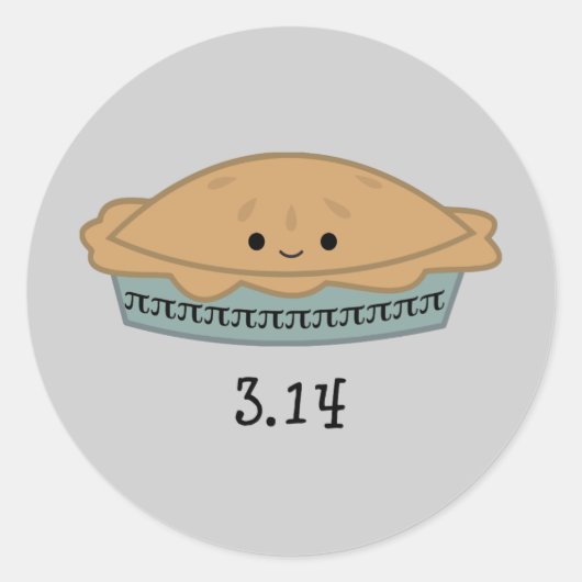 かわいいパイの日3.14 ラウンドシール (正面)