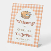 かわいいパイカボチャの誕生日ようこそサイン 台座サイン (正面)