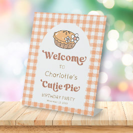 かわいいパイカボチャの誕生日ようこそサイン 台座サイン