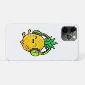 かわいいパイナップルがヘッドホンをつけたサマー Case-Mate iPhoneケース (裏面(横))