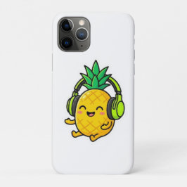かわいいパイナップルがヘッドホンをつけたサマー iPhone 11 PROケース