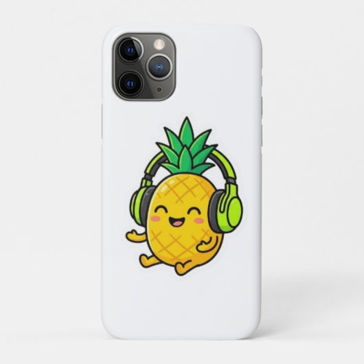 かわいいパイナップルがヘッドホンをつけたサマー Case-Mate iPhoneケース (裏)