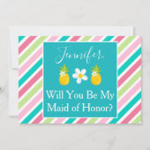 かわいいパイナップルのブライズメイドお願いプラン 招待状 (正面)