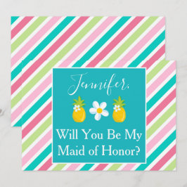 かわいいパイナップルのブライズメイドお願いプラン 招待状