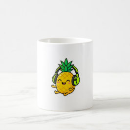 かわいいパイナップルのヘッドフォンステッカー コーヒーマグカップ