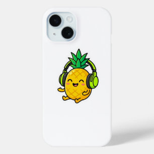 かわいいパイナップルのヘッドホンステッカー iPhone 15ケース