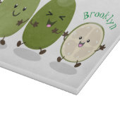 かわいいパイナップルグアバフェヨア漫画イラストレーション カッティングボード (角)