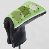 かわいいパイナップルグアバフェヨア漫画イラストレーション ゴルフヘッドカバー (3/4 正面)