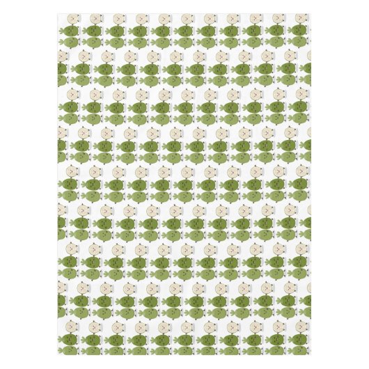 かわいいパイナップルグアバフェヨア漫画イラストレーション テーブルクロス (正面)