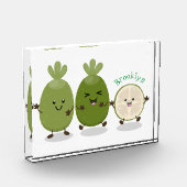 かわいいパイナップルグアバフェヨア漫画イラストレーション フォトブロック (左)