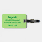 かわいいパイナップルグアバフェヨア漫画イラストレーション ラゲッジタグ (裏面横)