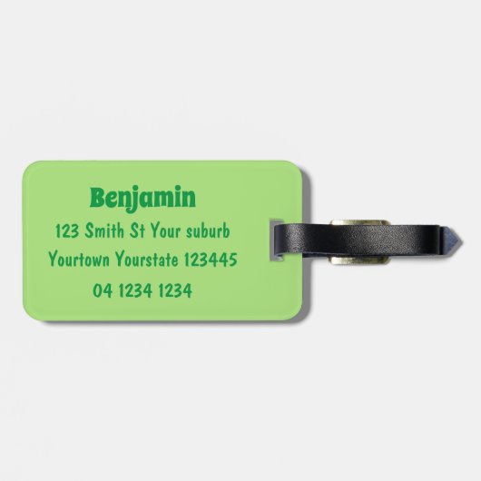 かわいいパイナップルグアバフェヨア漫画イラストレーション ラゲッジタグ (裏面横)