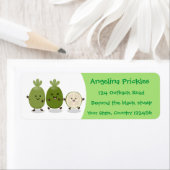 かわいいパイナップルグアバフェヨア漫画イラストレーション ラベル (インサイチュ)