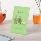 かわいいパイナップルグアバフェヨア漫画イラストレーション 台座サイン (インサイチュ)