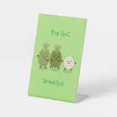 かわいいパイナップルグアバフェヨア漫画イラストレーション 台座サイン (正面)