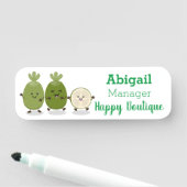 かわいいパイナップルグアバフェヨア漫画イラストレーション 名札 (インサイチュ)