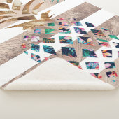 かわいいパイナップルストライプの金ゴールド シェルパブランケット (3/4)