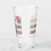 かわいいパイナップルストライプの金ゴールド タンブラーグラス (左)