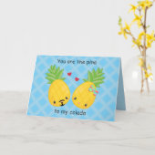 かわいいパイナップルトロピカルピナコラダロマンチック カード (黄色い花)