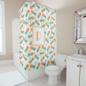 かわいいパイナップルパターンモノグラム シャワーカーテン (インサイチュ)