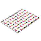 かわいいパイナップル及びスイカの落書きパターン ノートブック (左側)