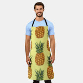 かわいいパイナップル抽象芸術イラストレーションパターン エプロン (着用した状態)