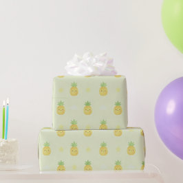 かわいいパイナップル柄 赤ちゃんの誕生日 ラッピングペーパー