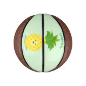 かわいいパイナップル漫画イラストレーション ミニバスケットボール (縦)