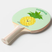 かわいいパイナップル漫画イラストレーション 卓球ラケット (正面アングル)