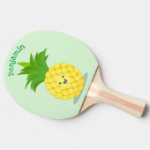 かわいいパイナップル漫画イラストレーション 卓球ラケット (横)