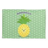 かわいいパイナップル漫画イラストレーション 枕カバー (裏面)