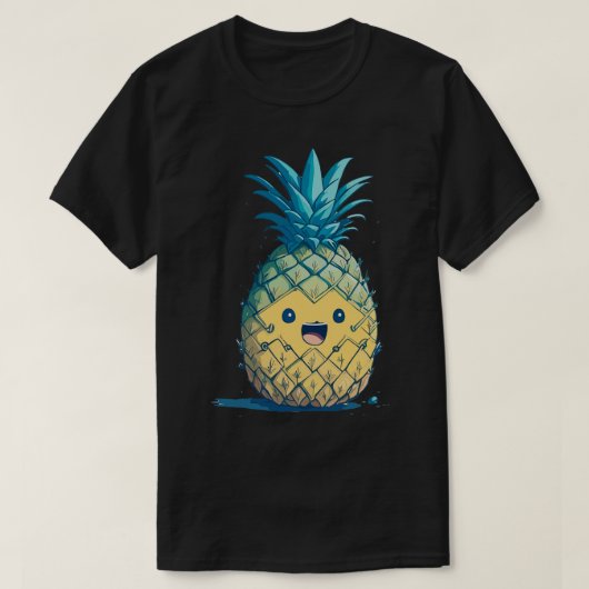 かわいいパイナップル笑い Tシャツ (デザイン正面)