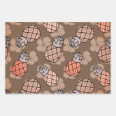 かわいいパイナップル3色 ラッピングペーパーシート (正面3)