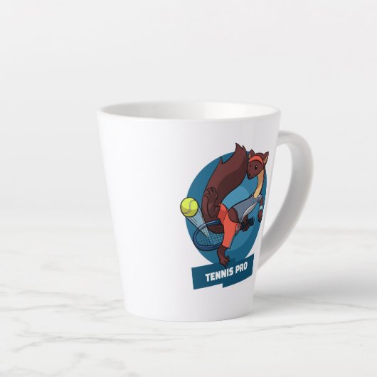 かわいいパインマルテンテニスプロトリックショットアニメ カフェラテマグ (右アングル)