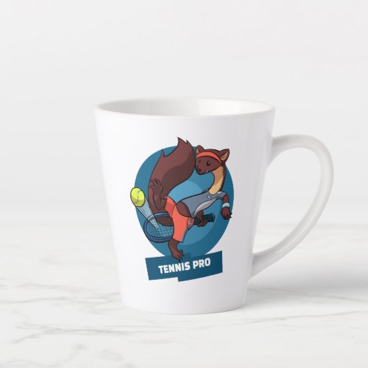 かわいいパインマルテンテニスプロトリックショットアニメ カフェラテマグ (右)