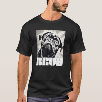 かわいいパグがブルーと言う ドッグファッション 冗談 Tシャツ