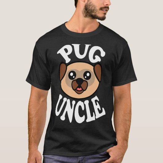 かわいいパグのおじさん Tシャツ (正面)